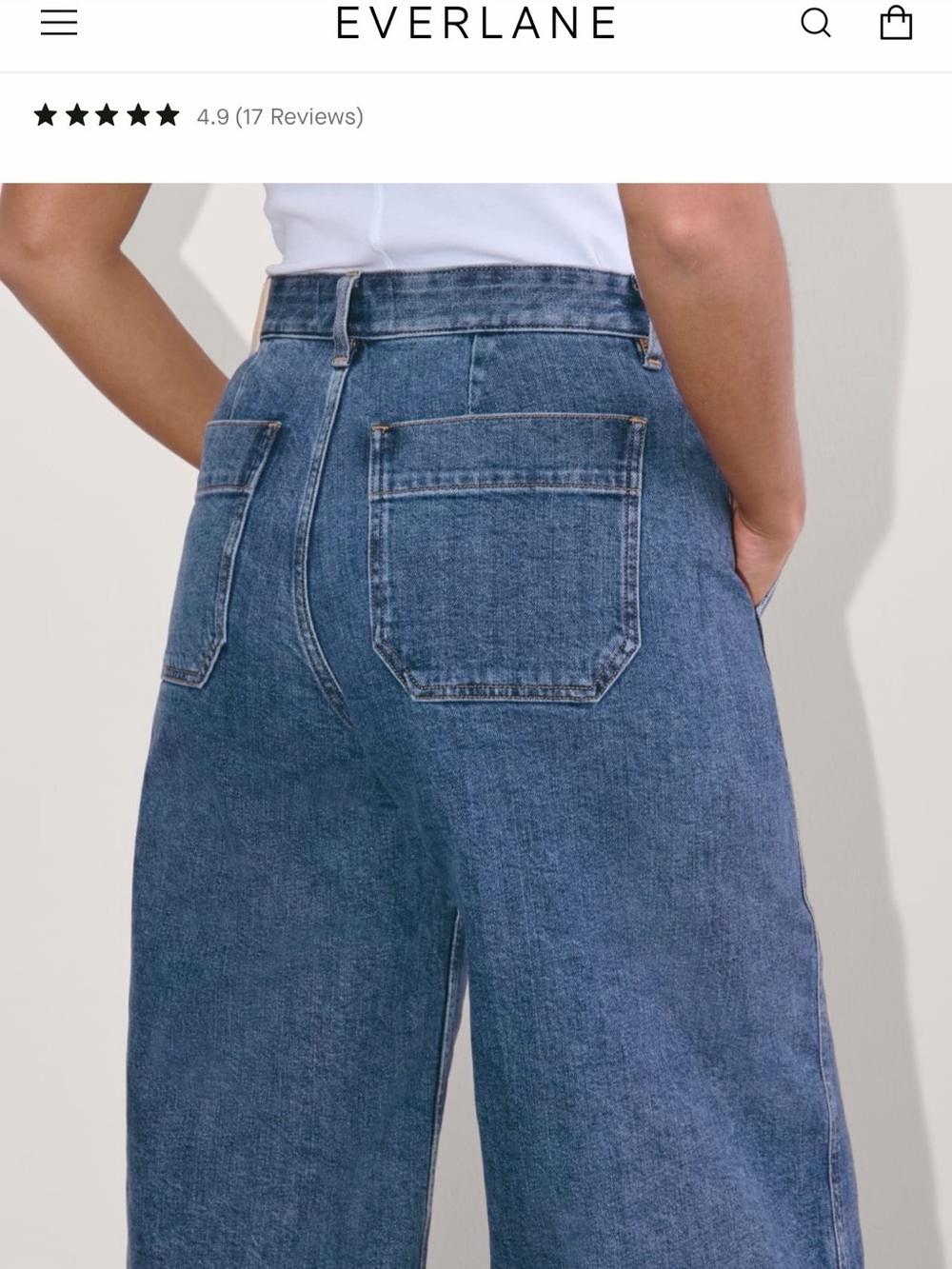 NWT Everlane Denim Culotte in New Blue size 33 - Picture 3 of 6